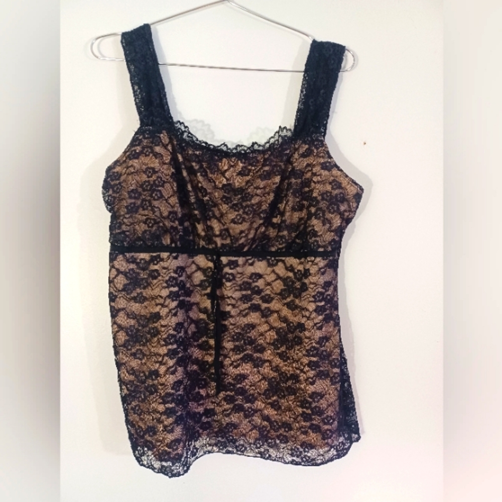Lacey black tank top